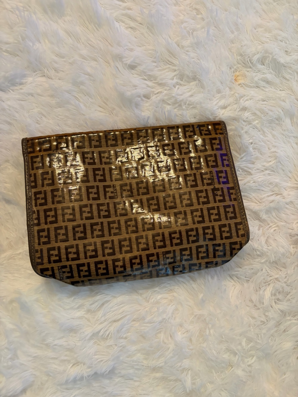 Fendi Brown Monogram Travel Pouch